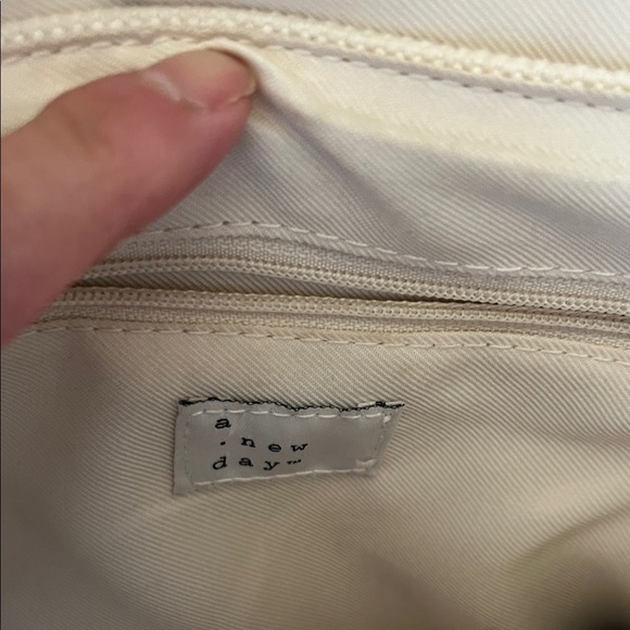 A New Day Cream Crossbody Bag with Tan Strap - Picture 2 of 9